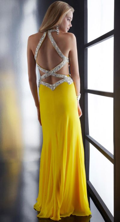 yellow sexy prom dresses