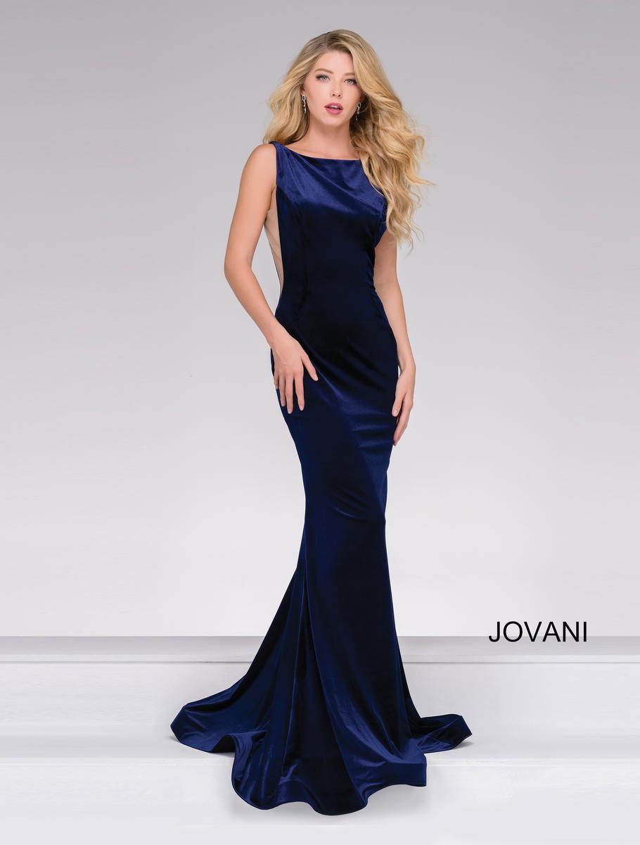 French Novelty: Jovani 46060 Velvet Backless Prom Dress