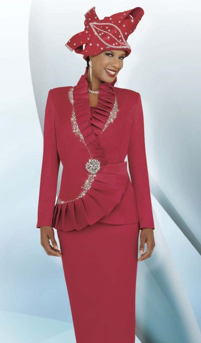 BenMarc International 47226 Womens Red Church Suit: French Novelty