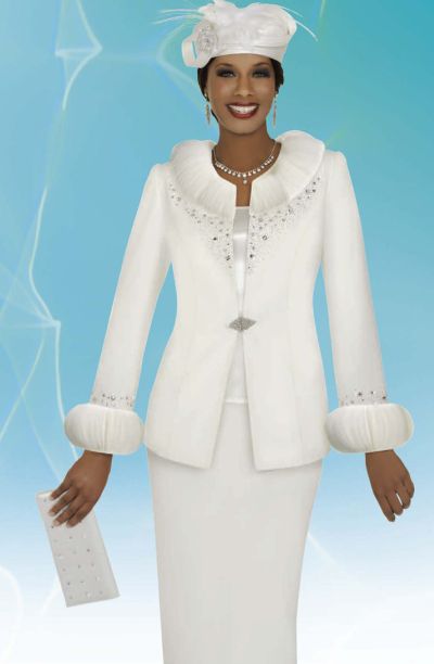 winter white suits and dresses