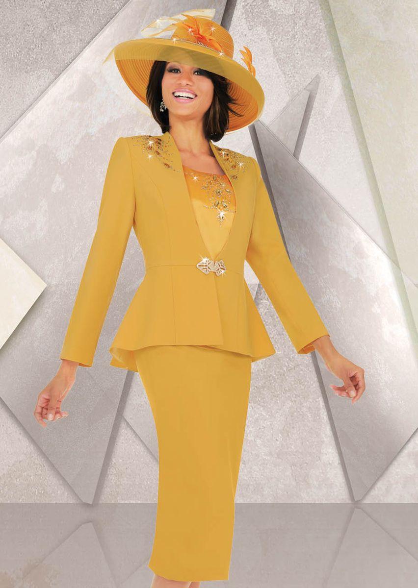 Ben Marc 47528 Womens Gold Church Suit: French Novelty