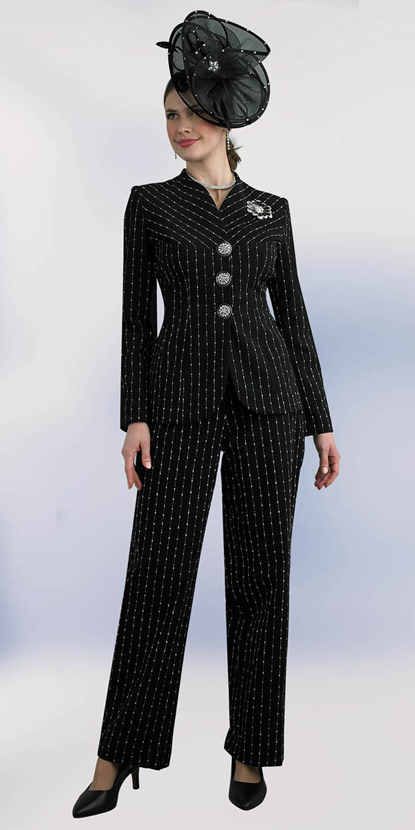 French Novelty: Lily and Taylor 4754 Ladies Fashion Pin Stripe Pant Suit