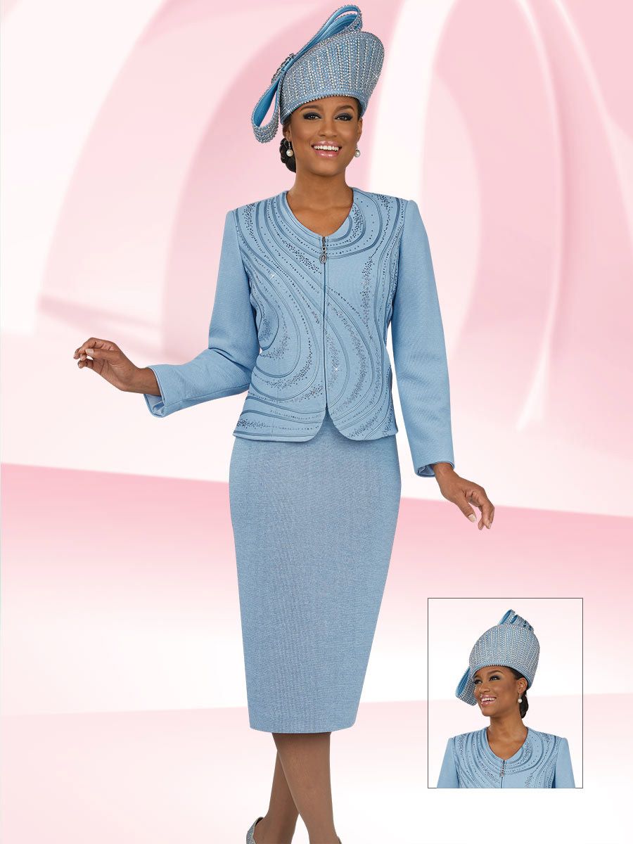 Ben Marc 47945 Womens Swirl Design Knit Suit: French Novelty