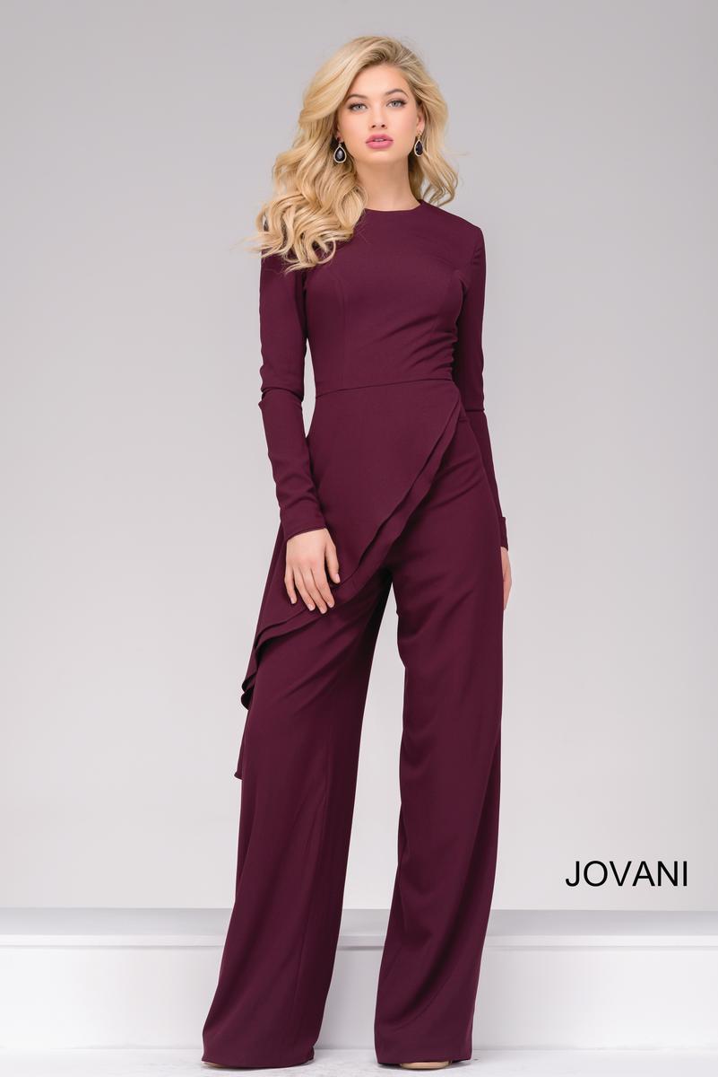 French Novelty: Jovani 48027 Long Sleeve Jumpsuit