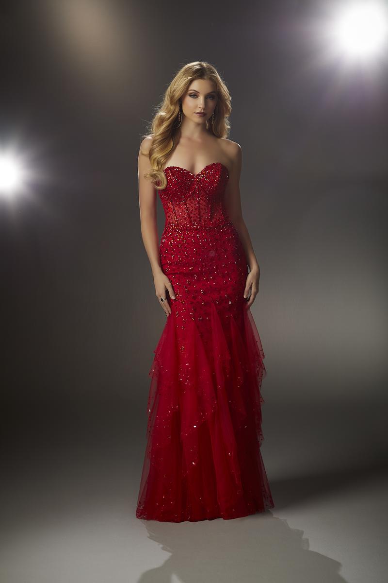 French Novelty: Morilee 48027 Unique Flounce Mermaid Prom Dress