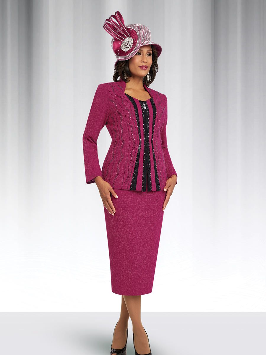 Ben Marc 48062 Ladies Designer Knit Church Suit French Novelty