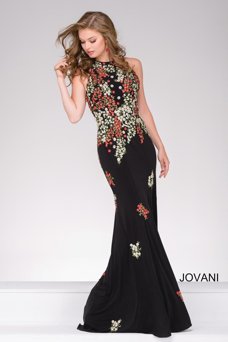 French Novelty: Jovani 48104 Halter Fitted Prom Dress