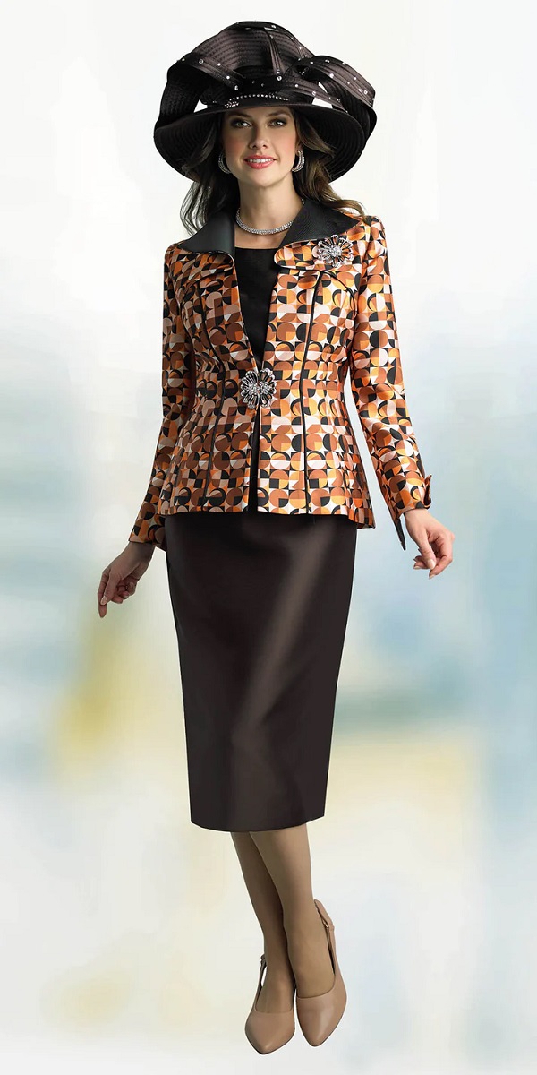 Lily and Taylor 4814 Ladies Church Suit with Print Jacket