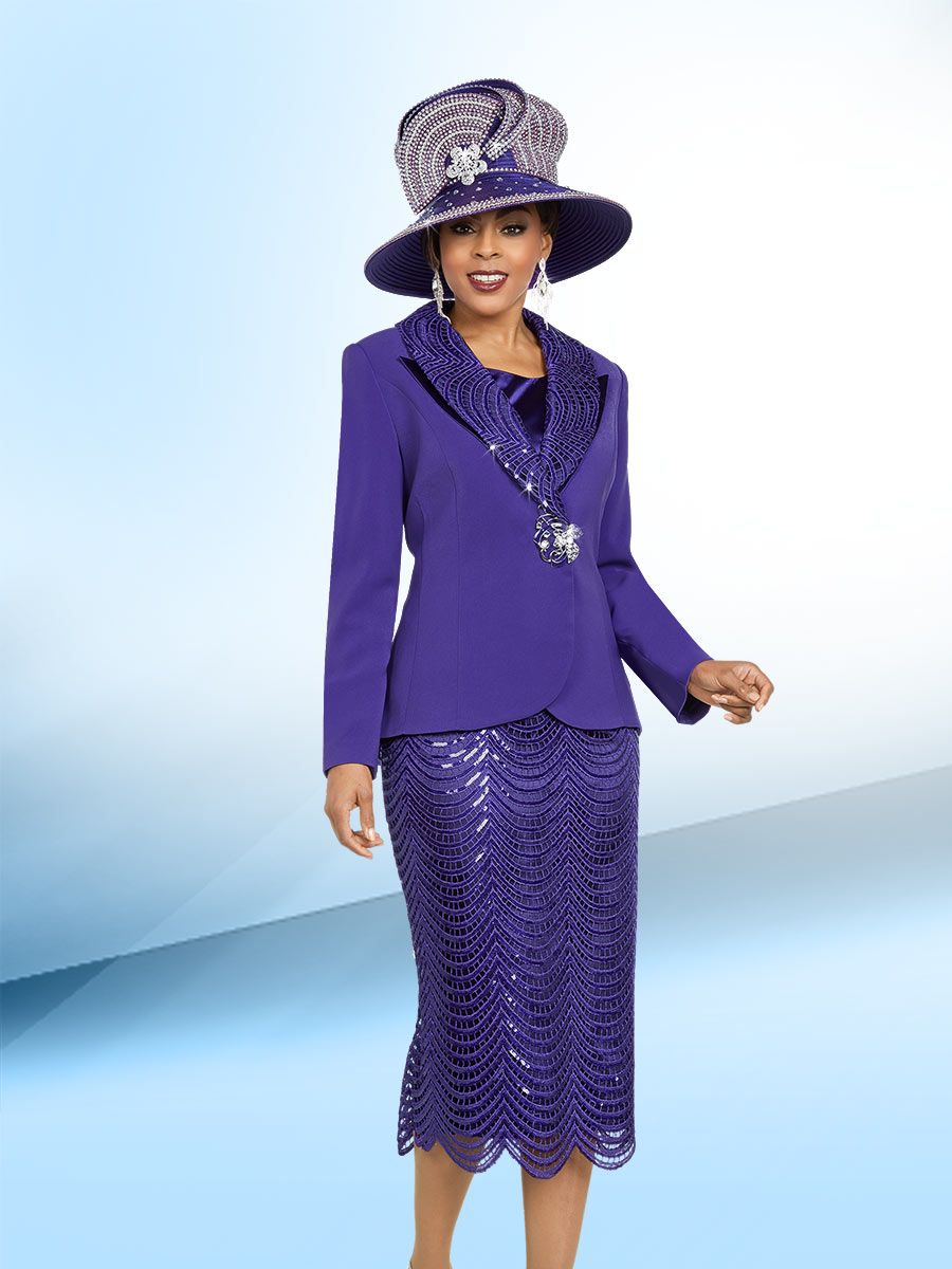 French Novelty: Ben Marc 48171 Ladies Sparkling Church Suit