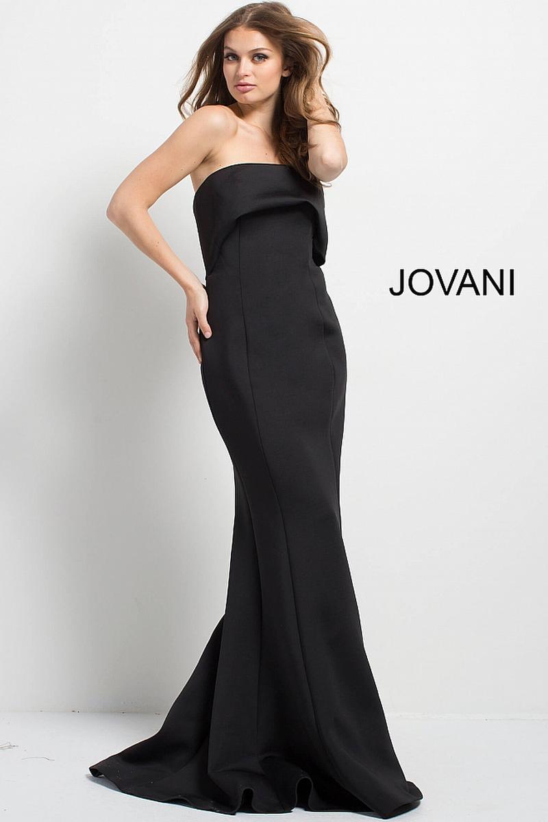 French Novelty Jovani 48476 Scuba Fitted Prom Gown