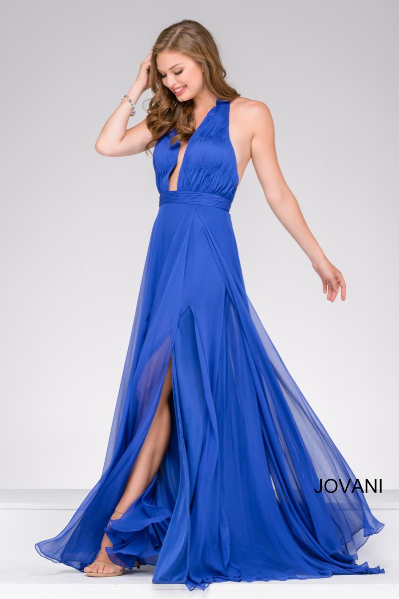 French Novelty: Jovani 48797 Halter Chiffon Prom Dress