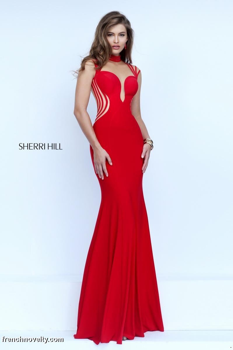 size-00-red-sherri-hill-50117-gown-with-sheer-cutouts-french-novelty