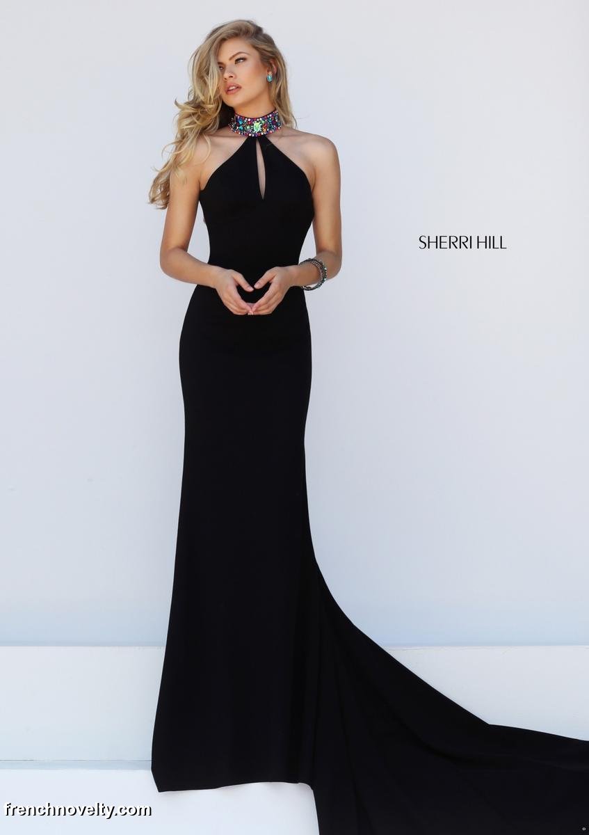French Novelty Sherri Hill 50122 Beaded Choker Prom Gown