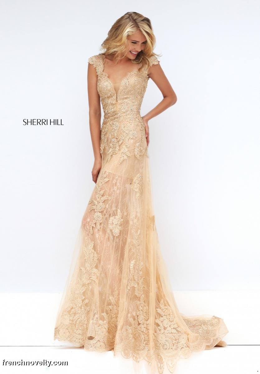 French Novelty Sherri Hill 50176 Sheer Lace Prom Gown 5557