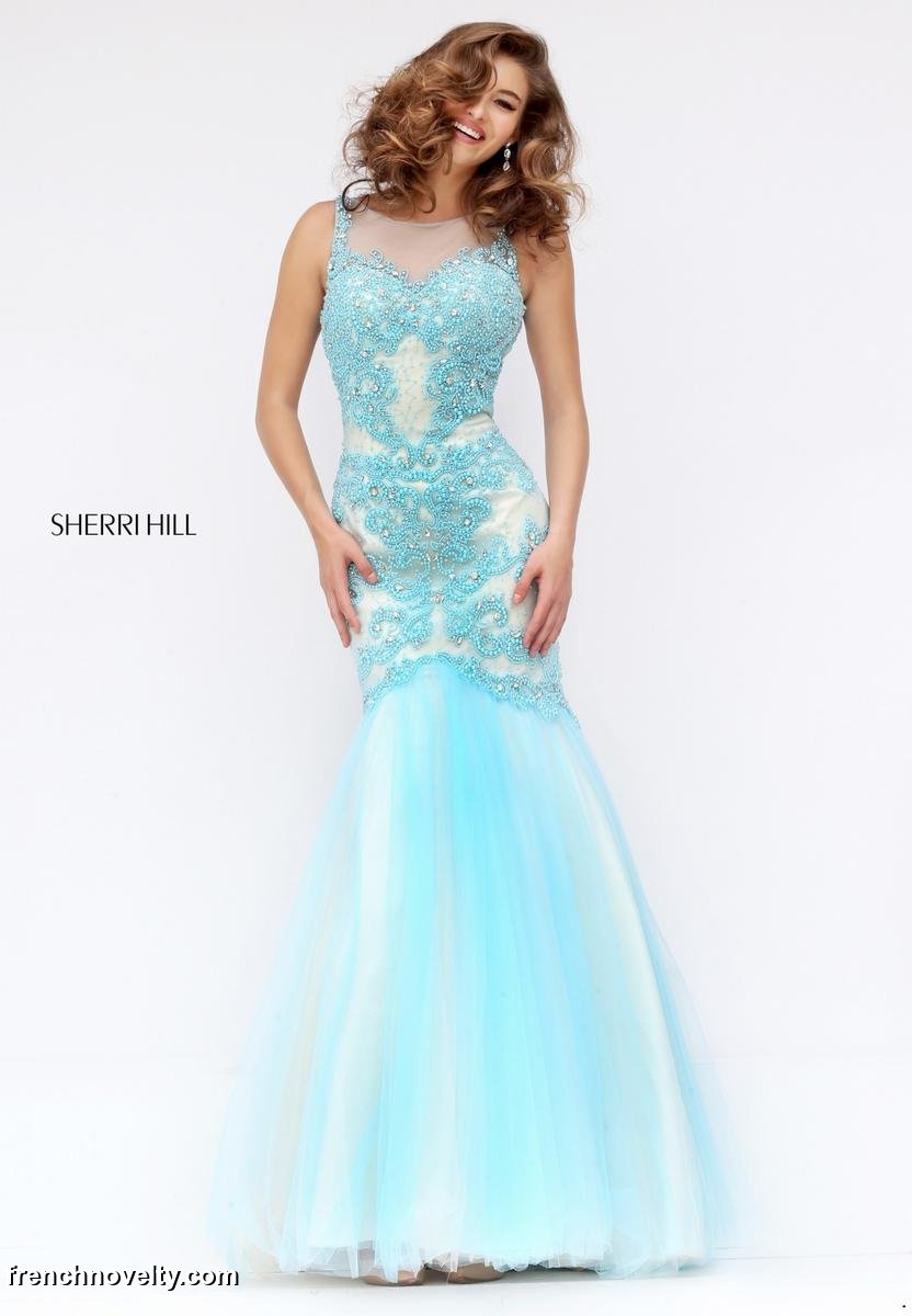 Sherri Hill 50290 Sheer Beaded Mermaid Dress: French Novelty