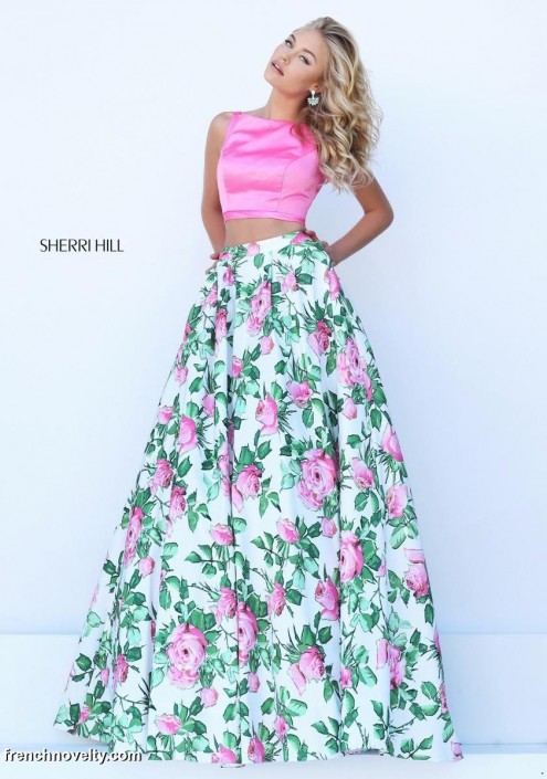 sherri hill floral two piece