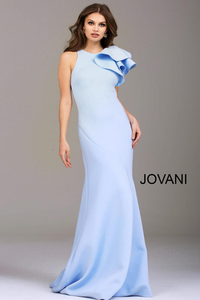 jovani one shoulder ruffle dress