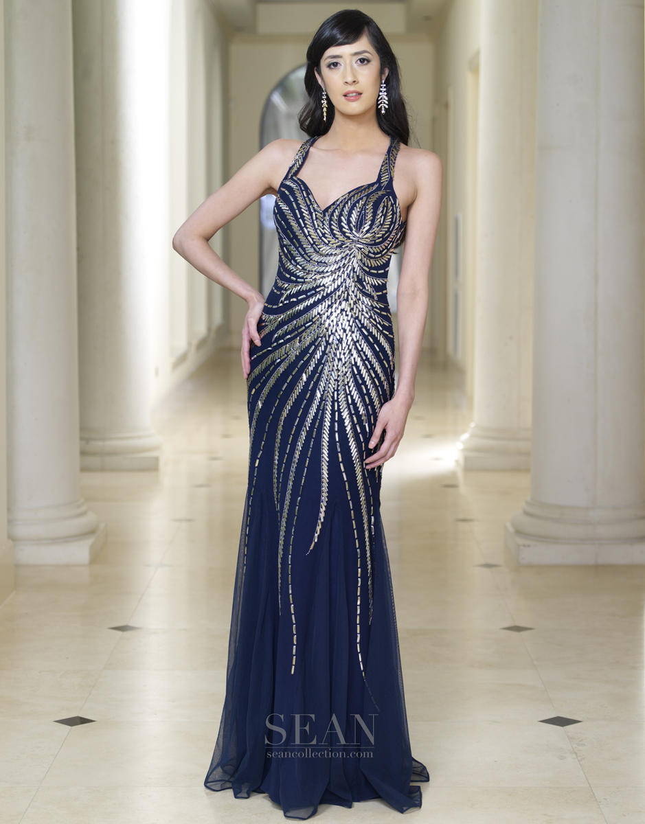 Beautiful Sean Couture Exposed Back Prom Dress on sale