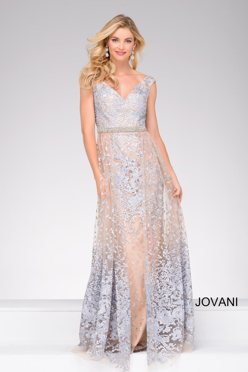 French Novelty: Jovani 50724 Off the Shoulder Lace Gown