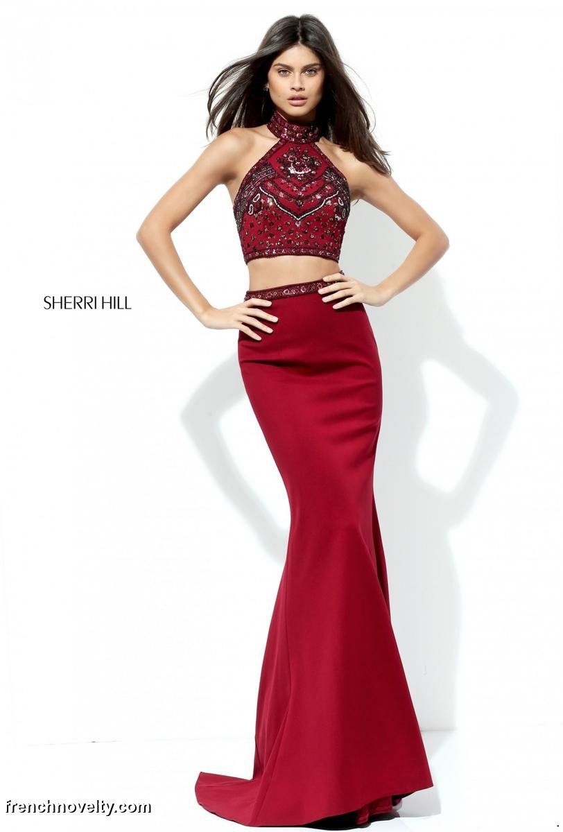 Sherri Hill 50738 Halter 2pc Homecoming Gown: French Novelty