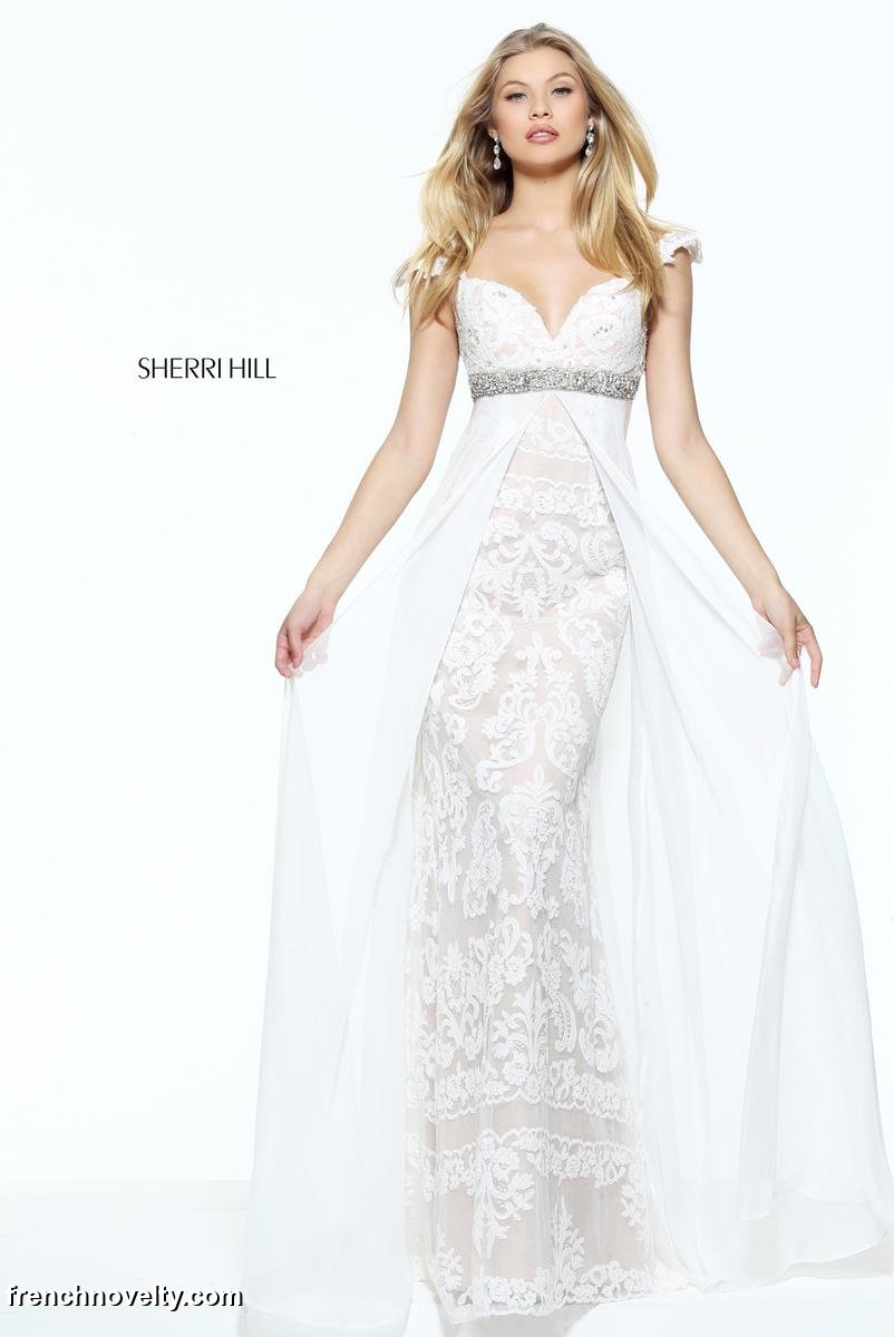 Sherri Hill 50927 Off The Shoulder Lace Gown: French Novelty