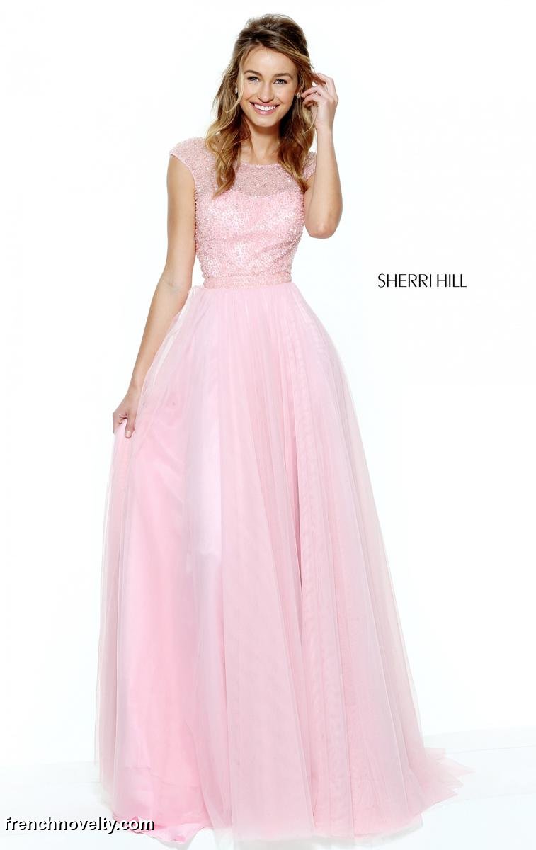 French Novelty Sherri Hill 50939 Sheer Beaded Prom Dress 0299