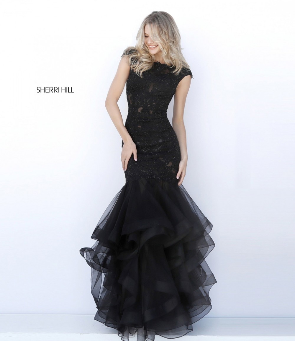 Sherri hill 2025 black mermaid dress