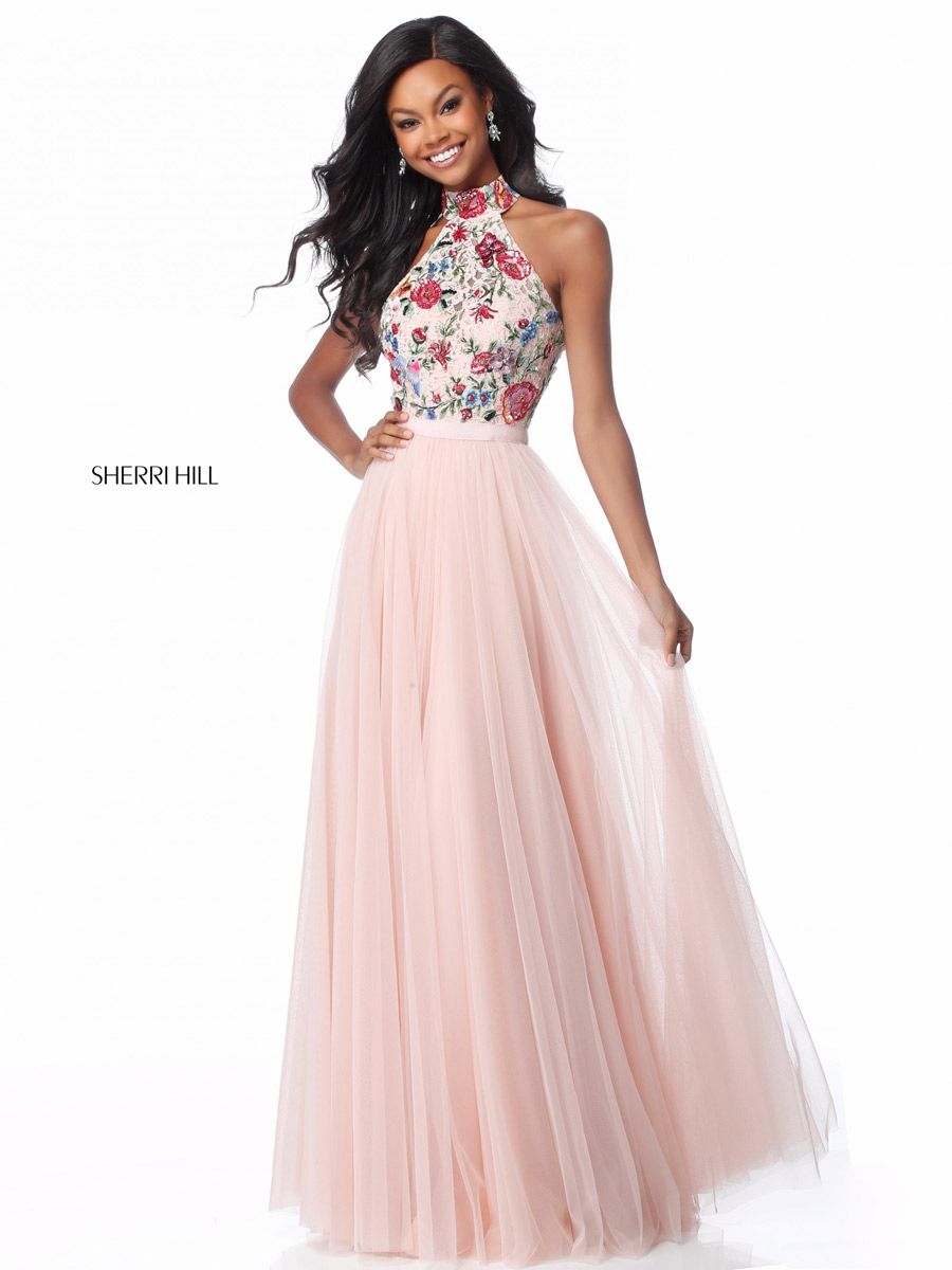 Floral top prom on sale dress