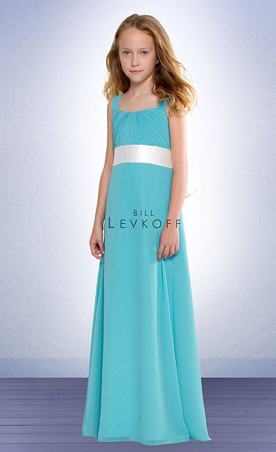 French Novelty Bill Levkoff Long Sleeveless Junior Bridesmaids Dress 52102