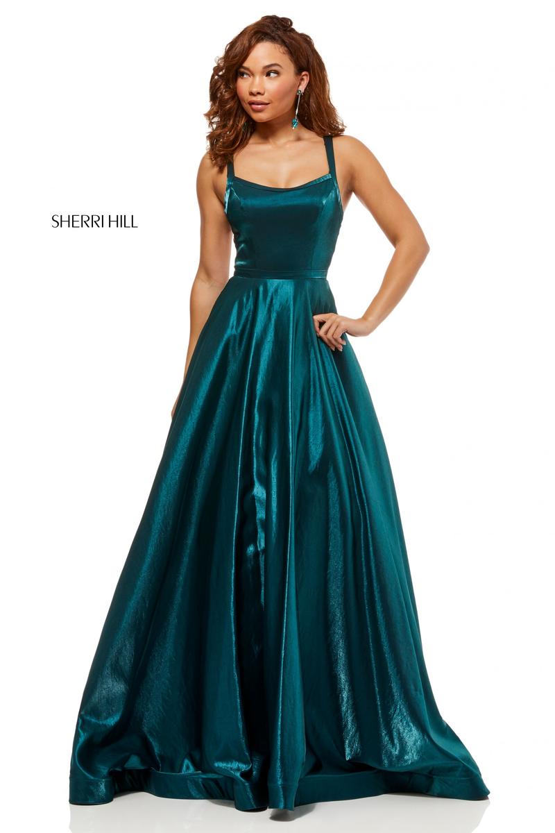 French Novelty Size 2 Teal Sherri Hill 52457 Shimmering Strappy Back