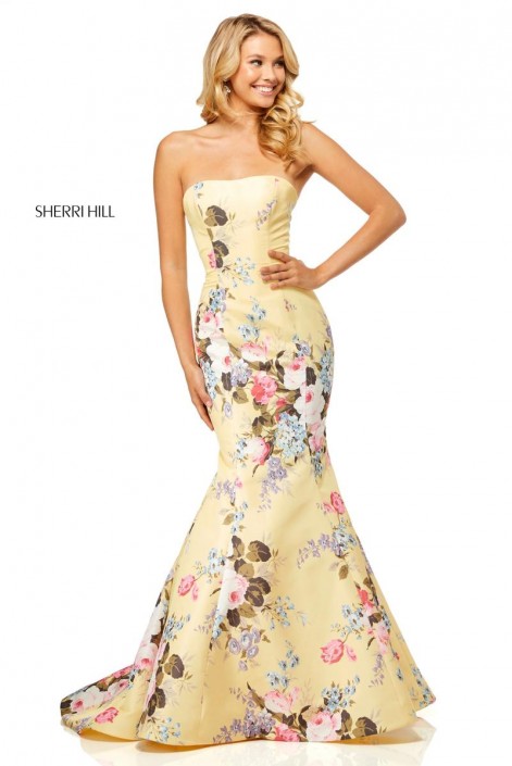 flower mermaid prom dress