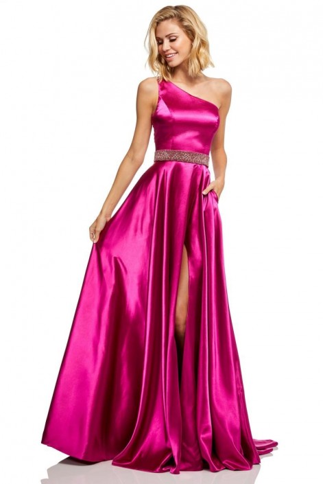 magenta prom dress