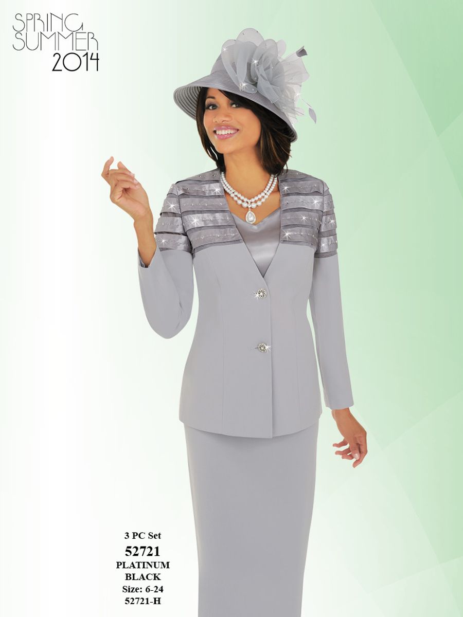 Ben Marc Fifth Sunday 52721 Womens Embellished Church Suit: French Novelty