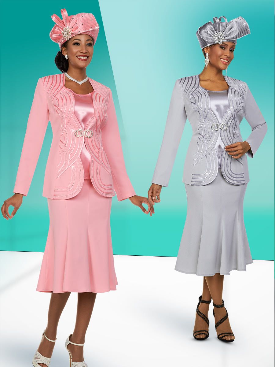 Ben Marc Fifth Sunday 52885 Ladies Scalloped Church Suit: French Novelty