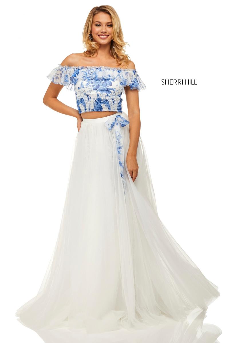 sherri hill off the shoulder