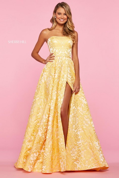 sherri hill yellow prom dress