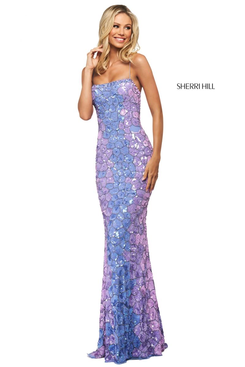 French Novelty Size 2 Lilac Sherri Hill 53819 Beautiful Sequin Prom Dress