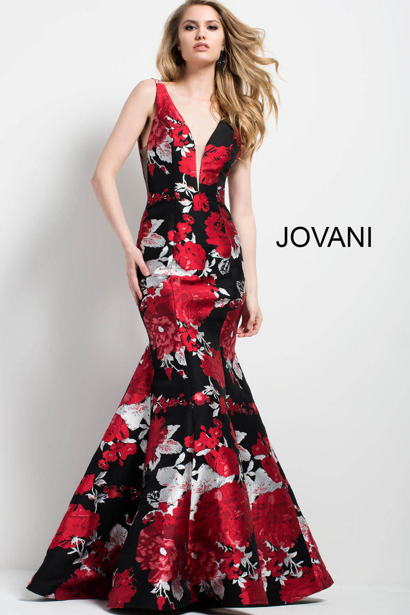 French Novelty: Jovani 54809 Floral Print Mermaid Dress