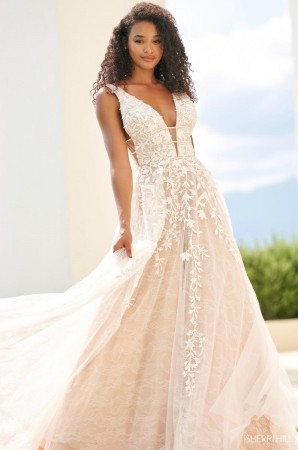 French Novelty: Size 12 Diamond White Enchanting by Mon Cheri E2536  Graceful Wedding Gown