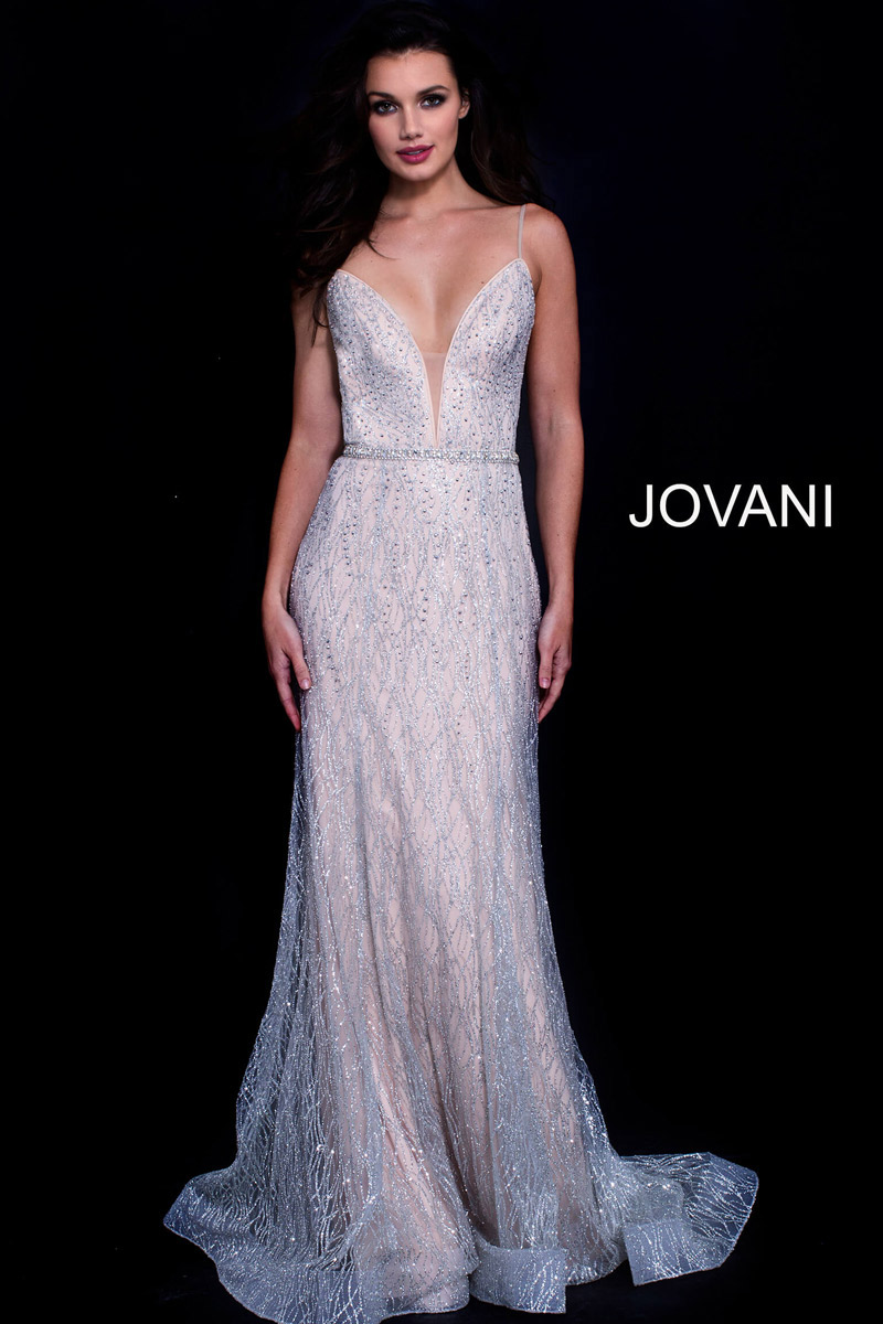 French Novelty: Jovani 56050 Sheer Embellished Gown