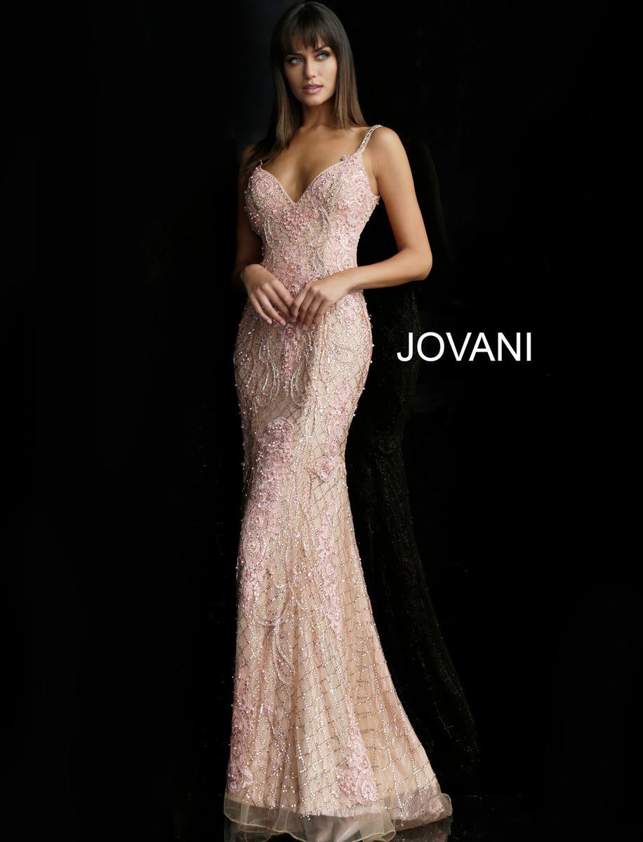 French Novelty: Jovani 59056 Scoop Back Embellished Evening Dress