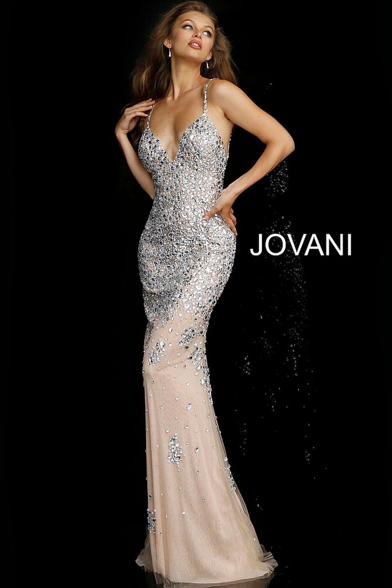 French Novelty: Jovani 59852 Sparkling Beaded Evening Dress