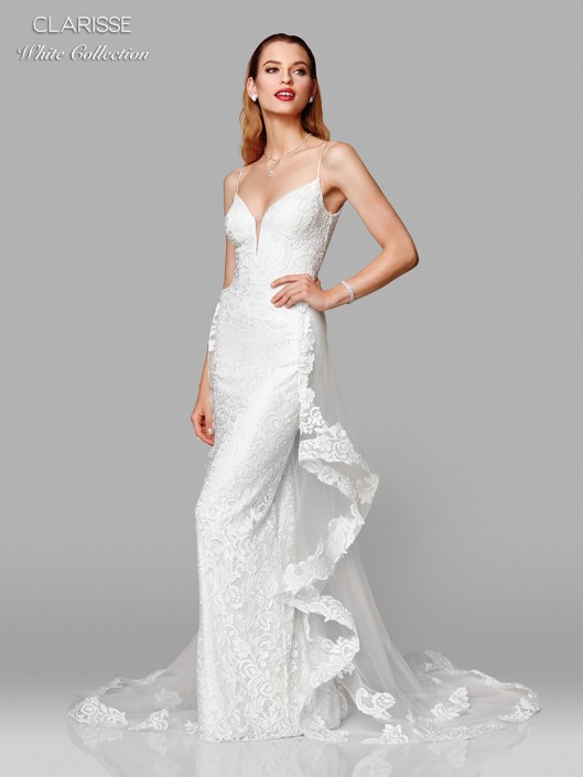 Size 2 Ivory Clarisse White 600141 Wedding Dress With Removable