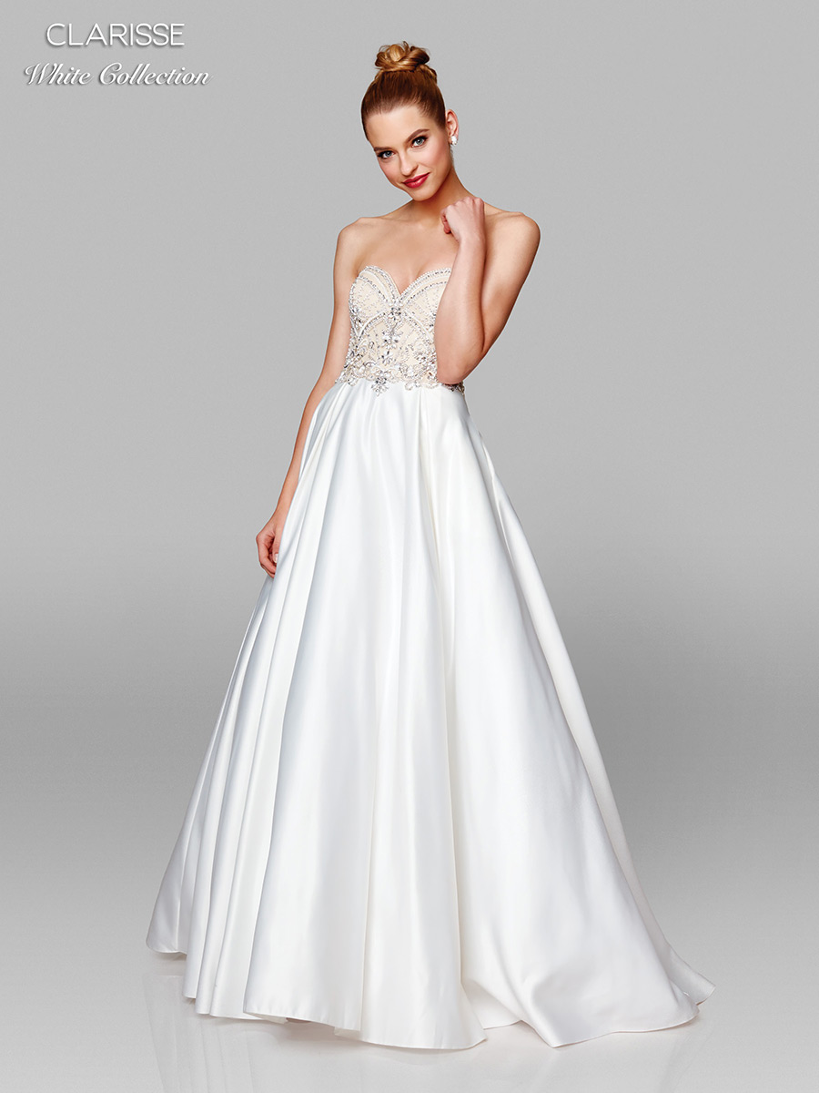 Clarisse White Collection 600157 Lovely Destination Wedding Dress