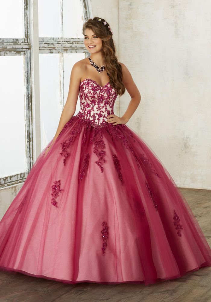 Valencia by Mori Lee 60016 Corset Back Quinceanera Dress: French Novelty