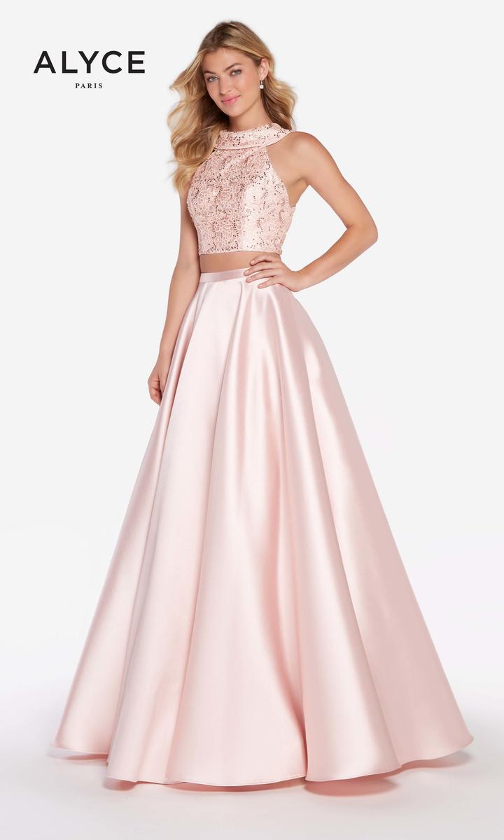 alyce paris 2 piece prom dress