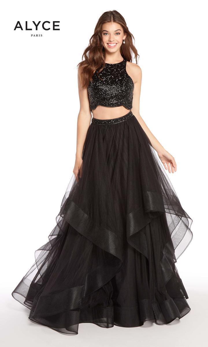 alyce 2 piece prom dress