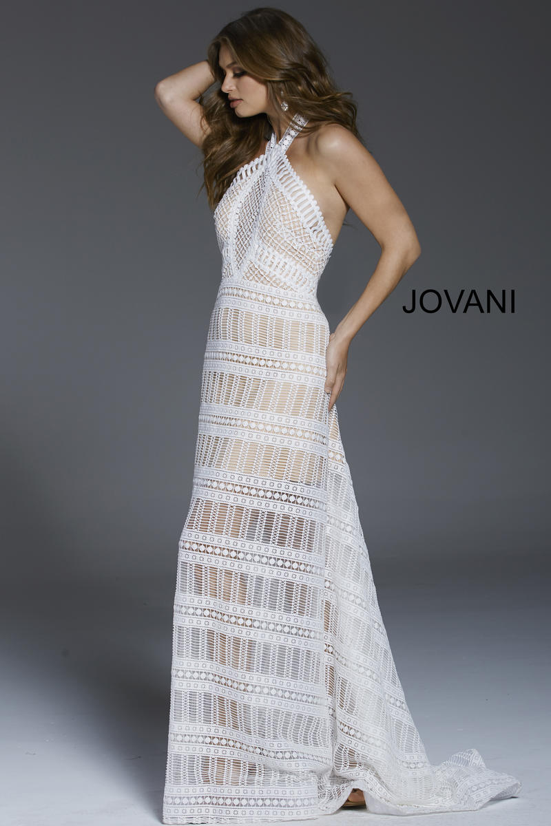 French Novelty: Jovani 61149 Sheer Halter Gown