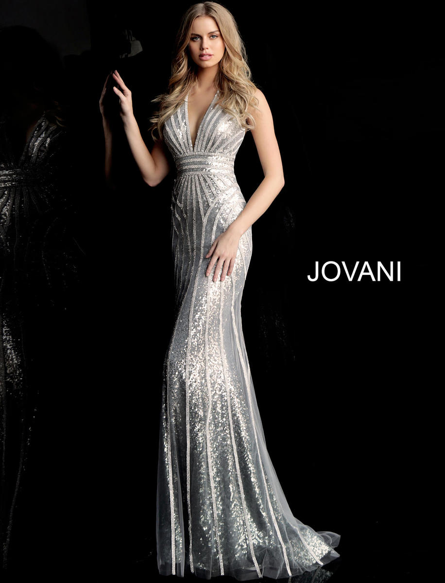 French Novelty Jovani 62305 Embellished Halter Prom Gown 9803