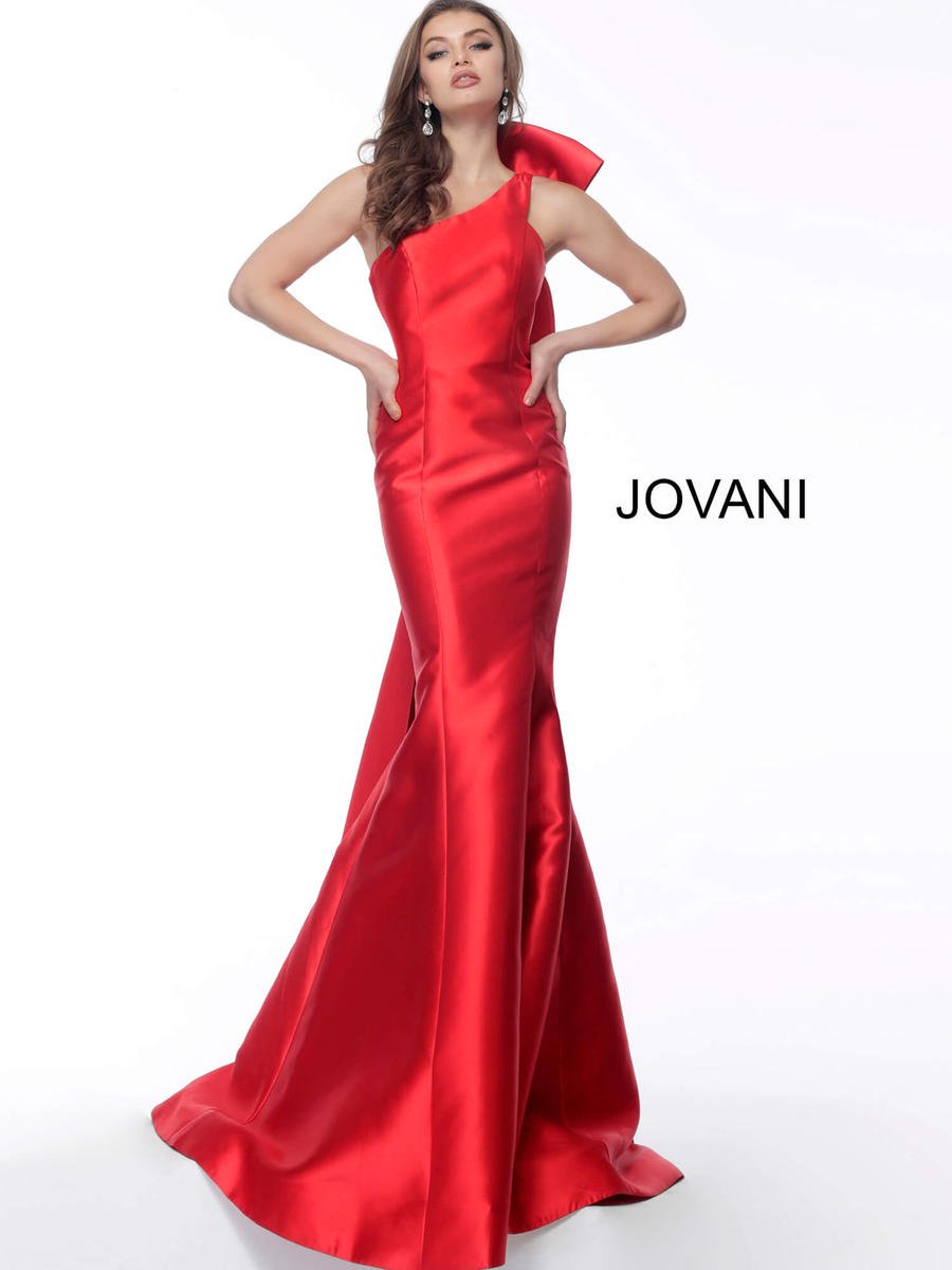 one shoulder bow gown